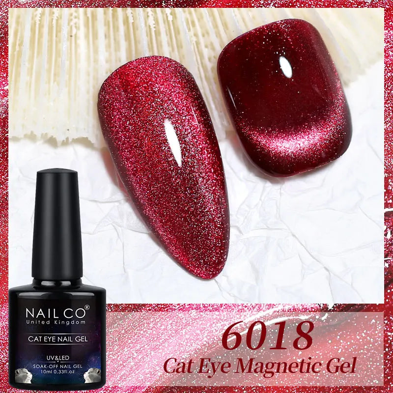 NAILCO Crystal Cat Magnetic Gel Nail Polish Shiny Red Glitter 10ml Cat Eye Gel Soak Off Semi Permanent UV Gel Nail Art Varnish NAILCO Crystal Cat Magnetic Gel Nail Polish Shiny Red Glitter 10ml Cat Eye Gel Soak Off Semi Permanent UV Gel Nail Art Varnish