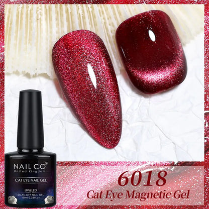 NAILCO Crystal Cat Magnetic Gel Nail Polish Shiny Red Glitter 10ml Cat Eye Gel Soak Off Semi Permanent UV Gel Nail Art Varnish NAILCO Crystal Cat Magnetic Gel Nail Polish Shiny Red Glitter 10ml Cat Eye Gel Soak Off Semi Permanent UV Gel Nail Art Varnish