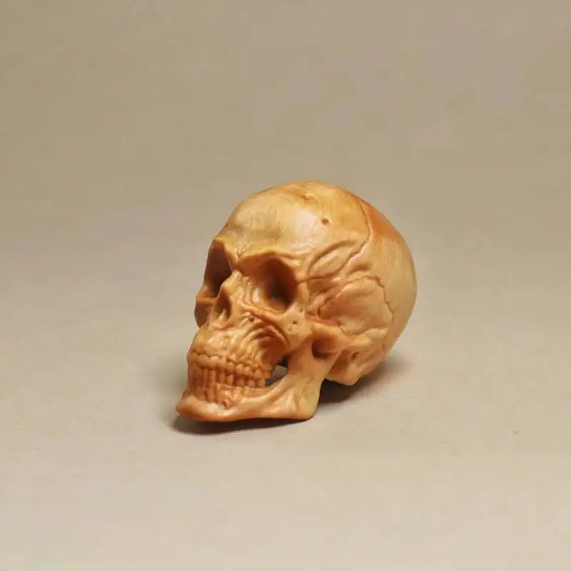 Natural Cypress Engrave Skull Decor Small Statue - Halloween Decoration Party Decoration Props Home Room, Car Bar Decoration Natural Cypress Engrave Skull Decor Small Statue - Halloween Decoration Party Decoration Props Home Room, Car Bar Decoration