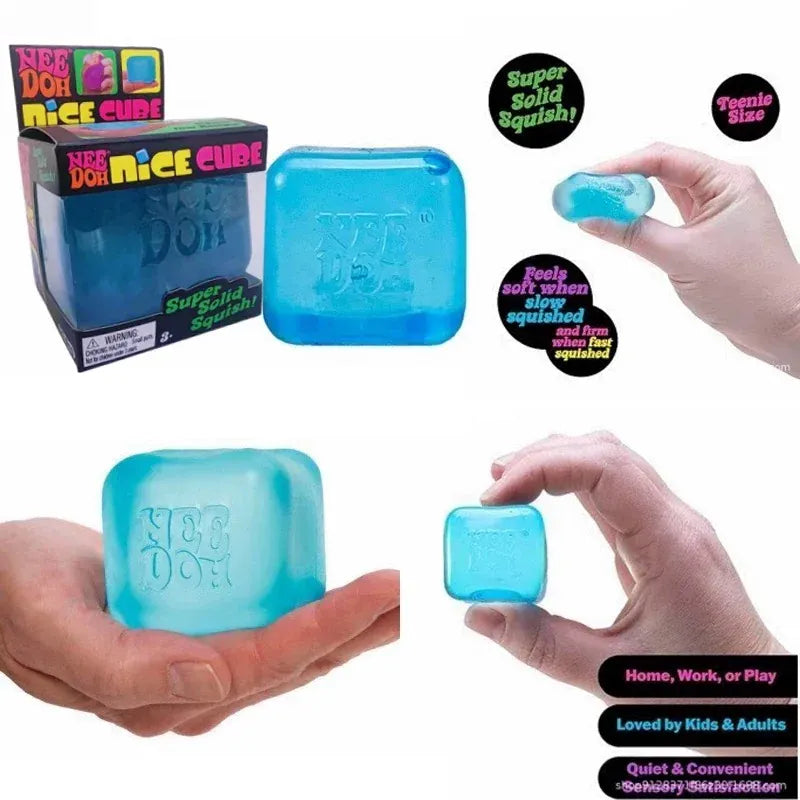 Small Sensory Cube - Compact Pocket Stress Relief Fidget for Anxiety Needoh Nice Cube Sensory Stress Reliever Fidget Tool for Anxiety & Focus Desk Sensory Cube for Adults & Kids
