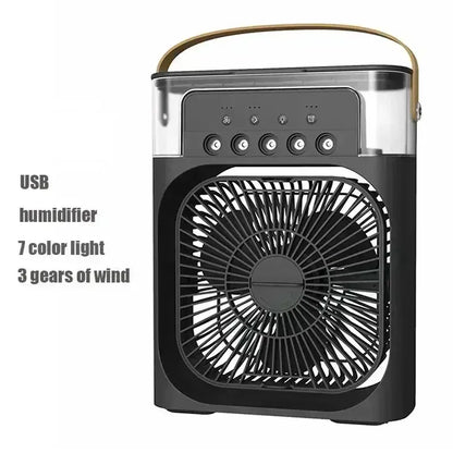 New 3 In 1 Mini Air Cooler Portable Fan Air Conditioner Humidifier with LED Night Light Adjustable Wind Speed Desktop CoolingFan New 3 In 1 Mini Air Cooler Portable Fan Air Conditioner Humidifier with LED Night Light Adjustable Wind Speed Desktop CoolingFan