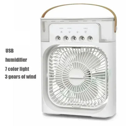 New 3 In 1 Mini Air Cooler Portable Fan Air Conditioner Humidifier with LED Night Light Adjustable Wind Speed Desktop CoolingFan New 3 In 1 Mini Air Cooler Portable Fan Air Conditioner Humidifier with LED Night Light Adjustable Wind Speed Desktop CoolingFan