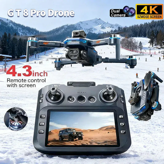 New Drone 4K HD GT8 Camera Cam Obstacle Avoidance Aerial Photography Brushless 5G Drone with Screen Foldable RC Drone Quadcopter New Drone 4K HD GT8 Camera Cam Obstacle Avoidance Aerial Photography Brushless 5G Drone with Screen Foldable RC Drone Quadcopter