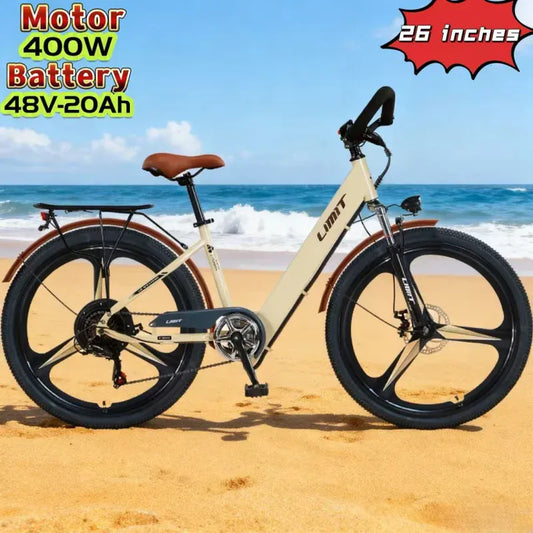New fashionable E-bike, 26-inch urban commuter electric bicycle for adults, 400W brushless motor, 48V20AH battery electric moped New fashionable E-bike, 26-inch urban commuter electric bicycle for adults, 400W brushless motor, 48V20AH battery electric moped