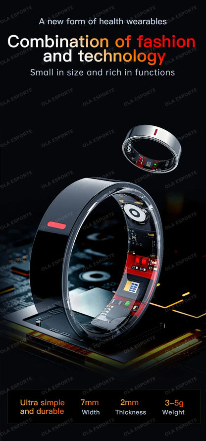 Advanced Health Monitor Smart Ring - HRV & Blood Pressure | Wahooly New Health Monitor Smart Ring Outdoor Waterproof Rings Real HRV Monitor Heart Rate Blood Pressure/Oxygen Sports Smartring 2025