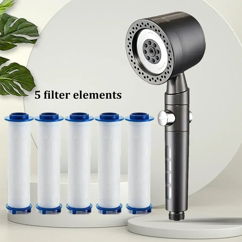 New High Pressure Water Saving Filter Shower Head 5 Modes New High Pressure Water Saving Filter Shower Head 5 Modes