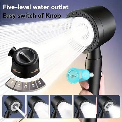 New High Pressure Water Saving Filter Shower Head 5 Modes New High Pressure Water Saving Filter Shower Head 5 Modes