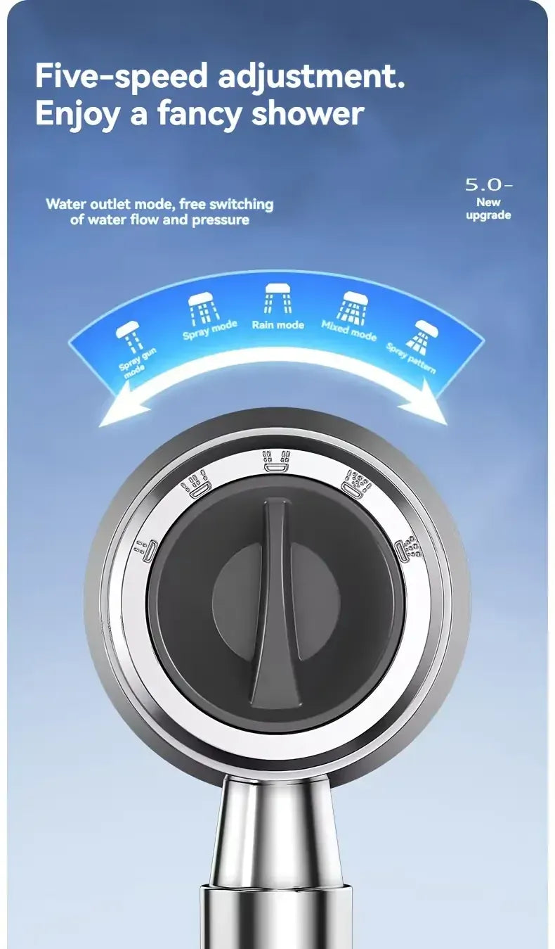 New High Pressure Water Saving Filter Shower Head 5 Modes New High Pressure Water Saving Filter Shower Head 5 Modes