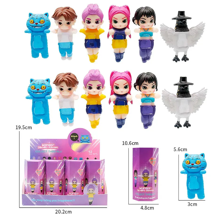 K-pop Demon Hunters Angel Blind Box - Mini Anime Collectible Figure New K-pop Demon Hunters Angel Blind Box PVC Material Mini Anime Character Decoration Children's Christmas and Birthday Gifts