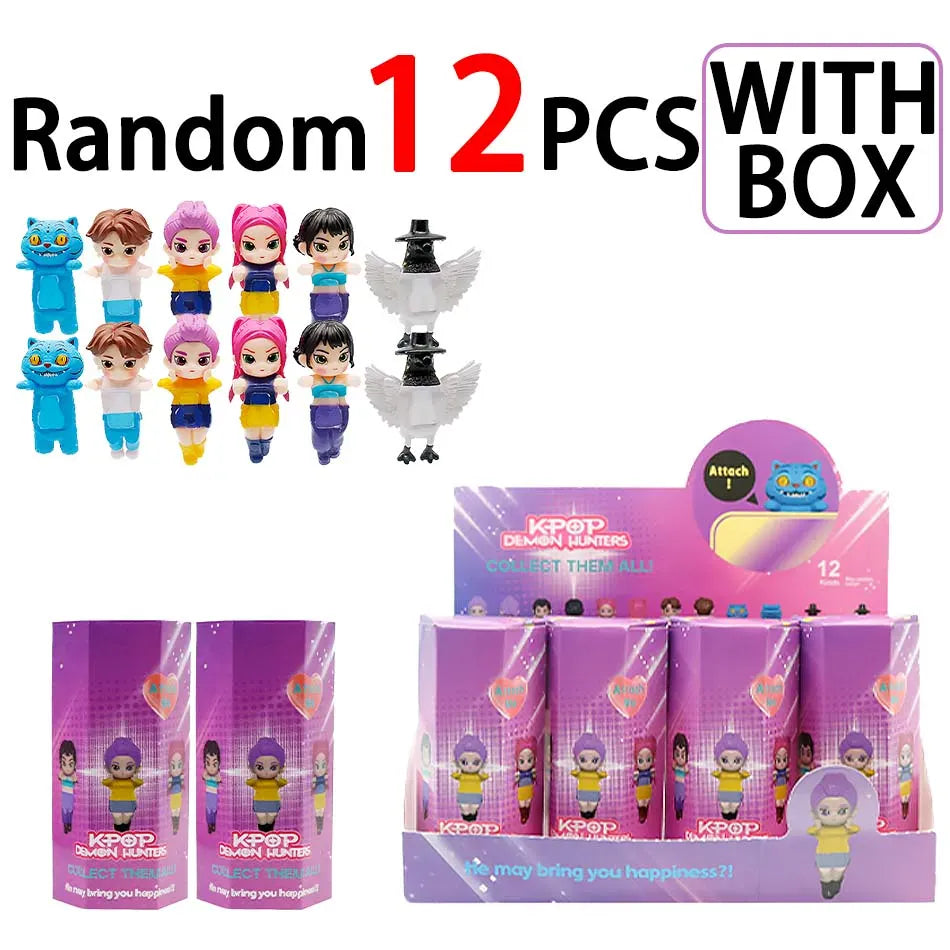 K-pop Demon Hunters Angel Blind Box - Mini Anime Collectible Figure New K-pop Demon Hunters Angel Blind Box PVC Material Mini Anime Character Decoration Children's Christmas and Birthday Gifts