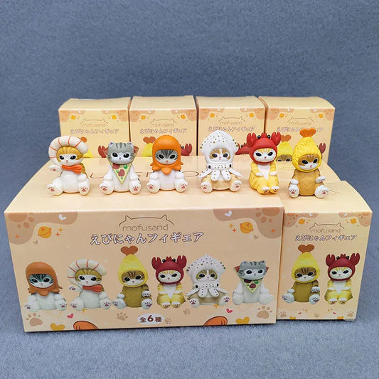 Mofusand KITAN Shrimp Cat Blind Box - 3rd Gen Animal Series New Mofusand KITAN Japanese Shrimp Cat New 3rd Generation Wants To Be An Animal Series Blind Box Strawberry Cat Surprise Gift