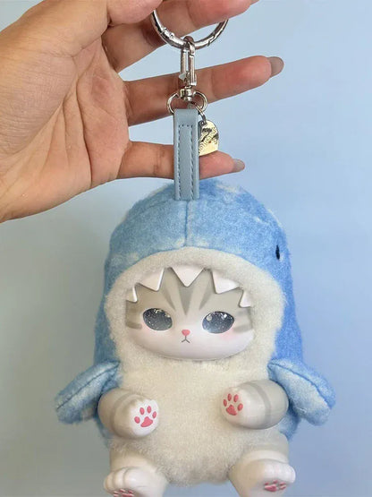 Mofusand Shark Cat Vinyl Toy | Collectible Figure Pendant Gift new Mofusand Vinyl Series Toys Shark Cat Surprised Box Toy Ornaments For Kids birthday girl Gift Pendant replica
