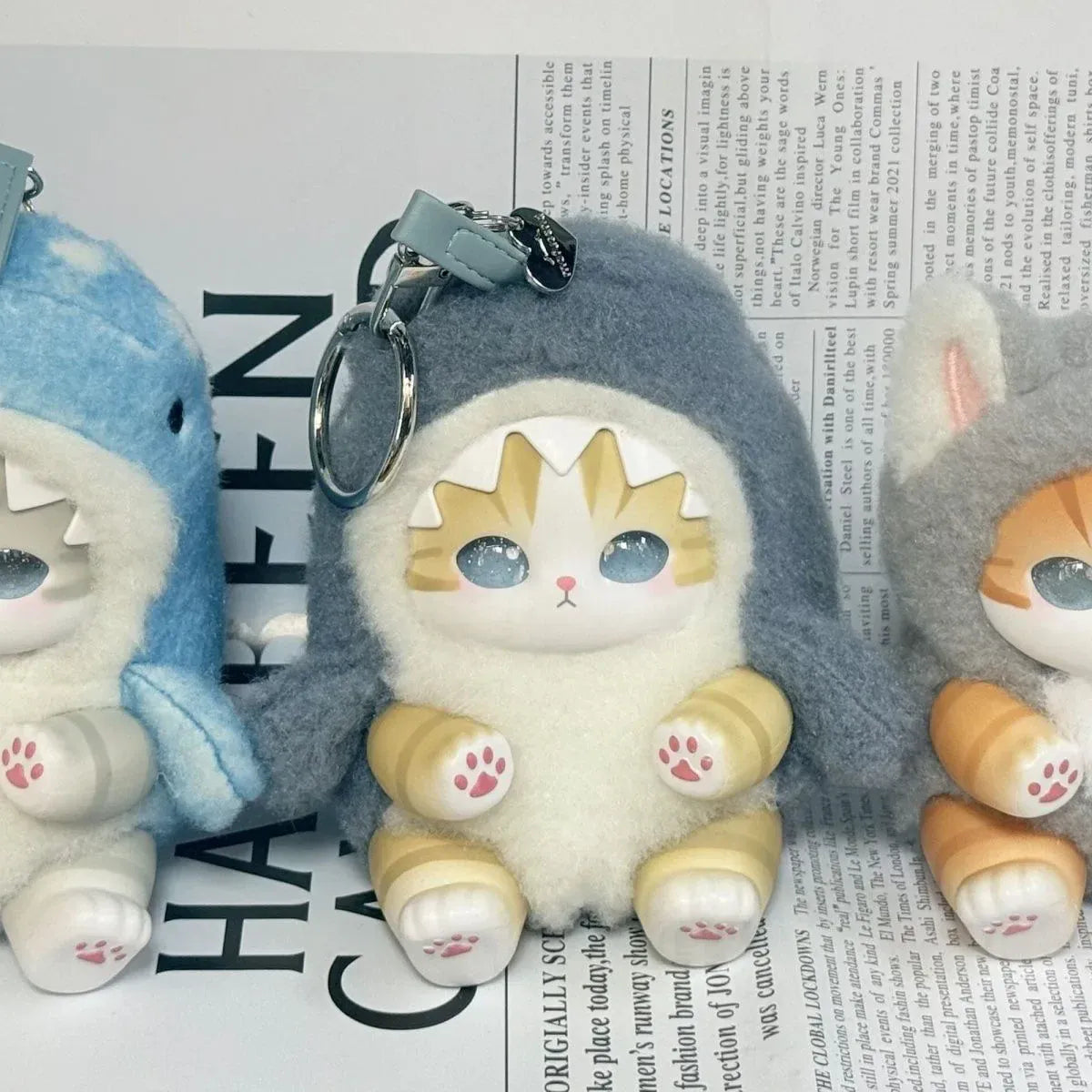 Mofusand Shark Cat Vinyl Toy | Collectible Figure Pendant Gift new Mofusand Vinyl Series Toys Shark Cat Surprised Box Toy Ornaments For Kids birthday girl Gift Pendant replica