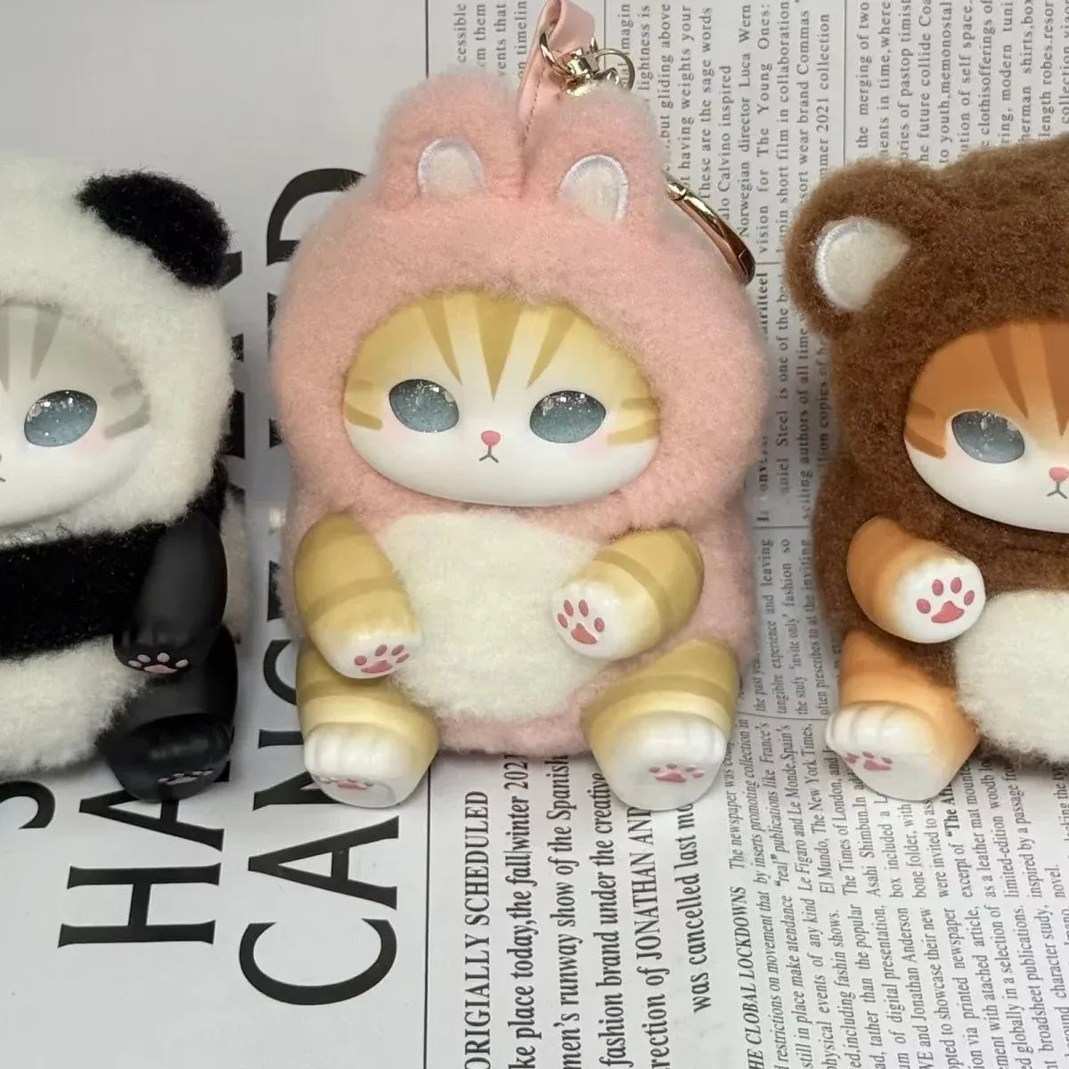 Mofusand Shark Cat Vinyl Toy | Collectible Figure Pendant Gift new Mofusand Vinyl Series Toys Shark Cat Surprised Box Toy Ornaments For Kids birthday girl Gift Pendant replica