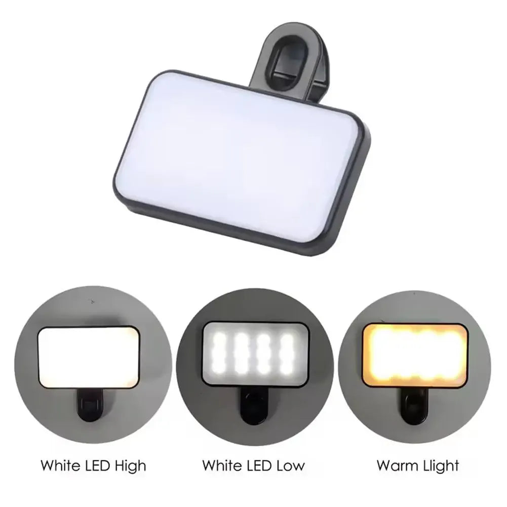New Portable Mini Selfie Fill Light 3 Modes Adjustable Brightness Rechargeable Clip On For Mobile Phone Laptop Live Video Light New Portable Mini Selfie Fill Light 3 Modes Adjustable Brightness Rechargeable Clip On For Mobile Phone Laptop Live Video Light