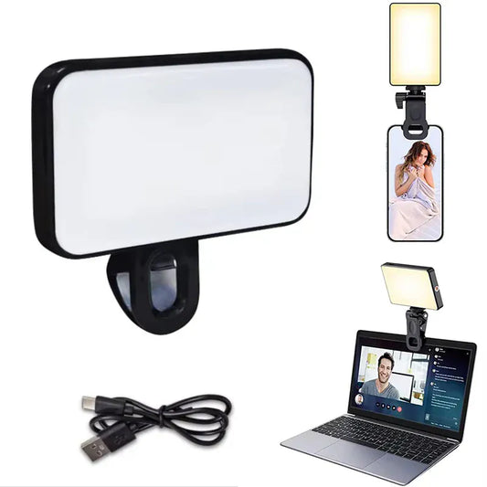 New Portable Mini Selfie Fill Light 3 Modes Adjustable Brightness Rechargeable Clip On For Mobile Phone Laptop Live Video Light New Portable Mini Selfie Fill Light 3 Modes Adjustable Brightness Rechargeable Clip On For Mobile Phone Laptop Live Video Light