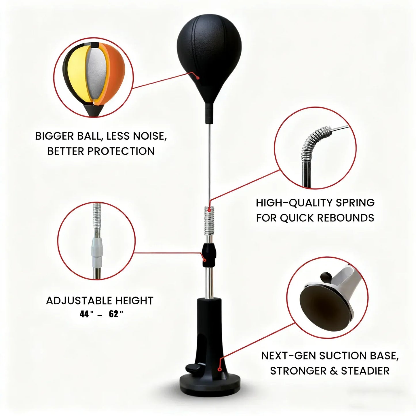 New Premium Punching Bag, Cobra Bag for Boxing Agility Training Home Fitness Equipment Thickened Rod Reflex Bag Family Best Gift New Premium Punching Bag, Cobra Bag for Boxing Agility Training Home Fitness Equipment Thickened Rod Reflex Bag Family Best Gift