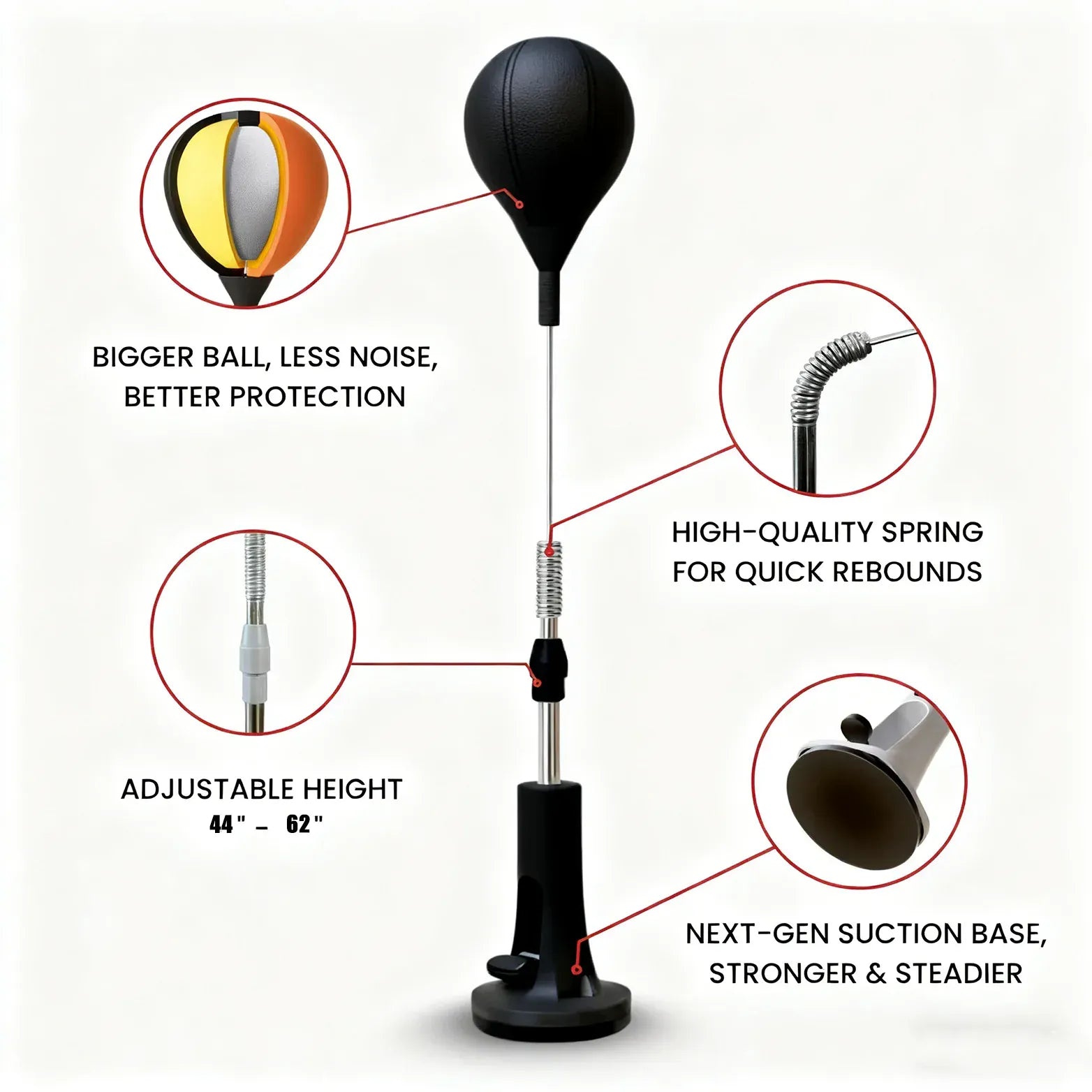 New Premium Punching Bag, Cobra Bag for Boxing Agility Training Home Fitness Equipment Thickened Rod Reflex Bag Family Best Gift New Premium Punching Bag, Cobra Bag for Boxing Agility Training Home Fitness Equipment Thickened Rod Reflex Bag Family Best Gift