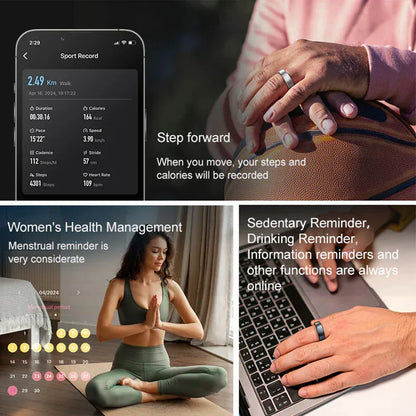 R10 Smart Ring - 5ATM Waterproof Health & Fitness Tracker | Wahooly New R10 Waterproof Smart Ring Health Monitor Men & Women Health & Sleep Monitor Smart Rings Multi-sport Modes QRing APP