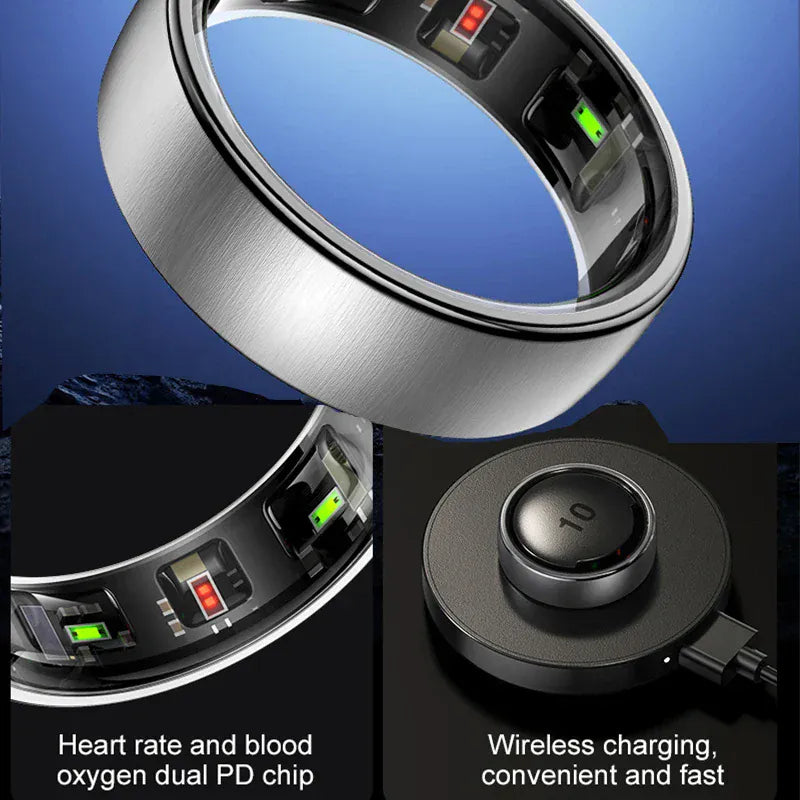 R10 Smart Ring - 5ATM Waterproof Health & Fitness Tracker | Wahooly New R10 Waterproof Smart Ring Health Monitor Men & Women Health & Sleep Monitor Smart Rings Multi-sport Modes QRing APP