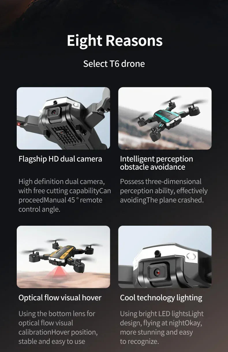 New S6 Drone 8K Professional with 5G GPS, 5KM Long Range, 360° Obstacle Avoidance & Dual Camera, Foldable Quadcopter New S6 Drone 8K Professional with 5G GPS, 5KM Long Range, 360° Obstacle Avoidance & Dual Camera, Foldable Quadcopter