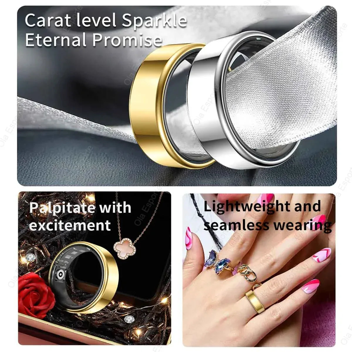 Smart Health Ring 2026 - Heart Rate & Sleep Tracker | Wahooly New Smart Ring 2026 All Day Heart Rate Monitor Sleep Monitor Smartring Take Photoes Health ring Multiple Sports Waterproof Rings