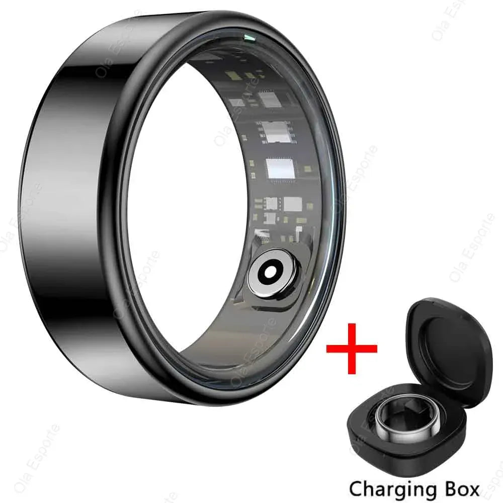 Smart Ring Health Tracker - Heart Rate & Sleep Monitor | Wahooly New Smart Ring Men Women, Heart Rate Blood Oxygen and Sleep Monitor Smart ring IP68 & 5ATM Waterproof, Multi-sport Mode Ring