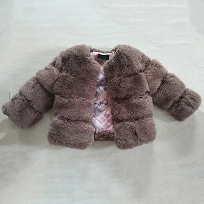 New Winter Children's Fur Coat Elegant Baby Girl Faux Fur Jackets And Coats Warm Parka Kids Outerwear Clothes Thicken Girls Coat New Winter Children's Fur Coat Elegant Baby Girl Faux Fur Jackets And Coats Warm Parka Kids Outerwear Clothes Thicken Girls Coat