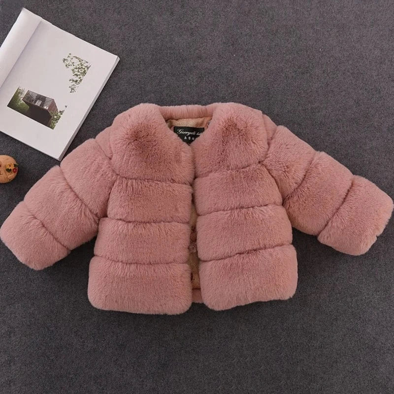 New Winter Children's Fur Coat Elegant Baby Girl Faux Fur Jackets And Coats Warm Parka Kids Outerwear Clothes Thicken Girls Coat New Winter Children's Fur Coat Elegant Baby Girl Faux Fur Jackets And Coats Warm Parka Kids Outerwear Clothes Thicken Girls Coat
