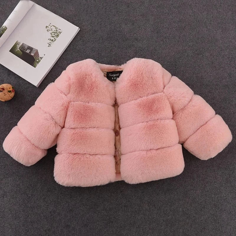 New Winter Children's Fur Coat Elegant Baby Girl Faux Fur Jackets And Coats Warm Parka Kids Outerwear Clothes Thicken Girls Coat New Winter Children's Fur Coat Elegant Baby Girl Faux Fur Jackets And Coats Warm Parka Kids Outerwear Clothes Thicken Girls Coat