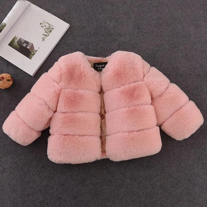 New Winter Children's Fur Coat Elegant Baby Girl Faux Fur Jackets And Coats Warm Parka Kids Outerwear Clothes Thicken Girls Coat New Winter Children's Fur Coat Elegant Baby Girl Faux Fur Jackets And Coats Warm Parka Kids Outerwear Clothes Thicken Girls Coat