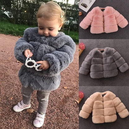 New Winter Children's Fur Coat Elegant Baby Girl Faux Fur Jackets And Coats Warm Parka Kids Outerwear Clothes Thicken Girls Coat New Winter Children's Fur Coat Elegant Baby Girl Faux Fur Jackets And Coats Warm Parka Kids Outerwear Clothes Thicken Girls Coat