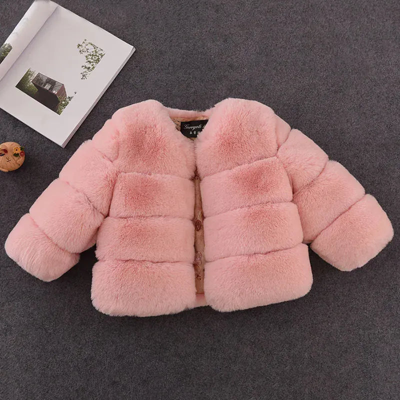 New Winter Children's Fur Coat Elegant Baby Girl Faux Fur Jackets And Coats Warm Parka Kids Outerwear Clothes Thicken Girls Coat New Winter Children's Fur Coat Elegant Baby Girl Faux Fur Jackets And Coats Warm Parka Kids Outerwear Clothes Thicken Girls Coat