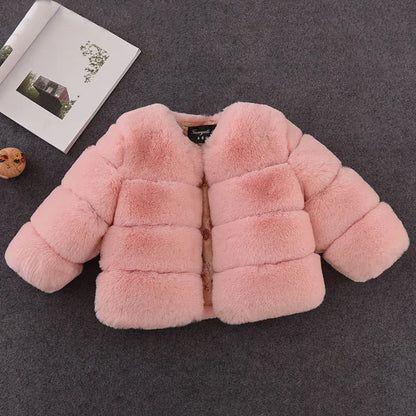 New Winter Children's Fur Coat Elegant Baby Girl Faux Fur Jackets And Coats Warm Parka Kids Outerwear Clothes Thicken Girls Coat New Winter Children's Fur Coat Elegant Baby Girl Faux Fur Jackets And Coats Warm Parka Kids Outerwear Clothes Thicken Girls Coat