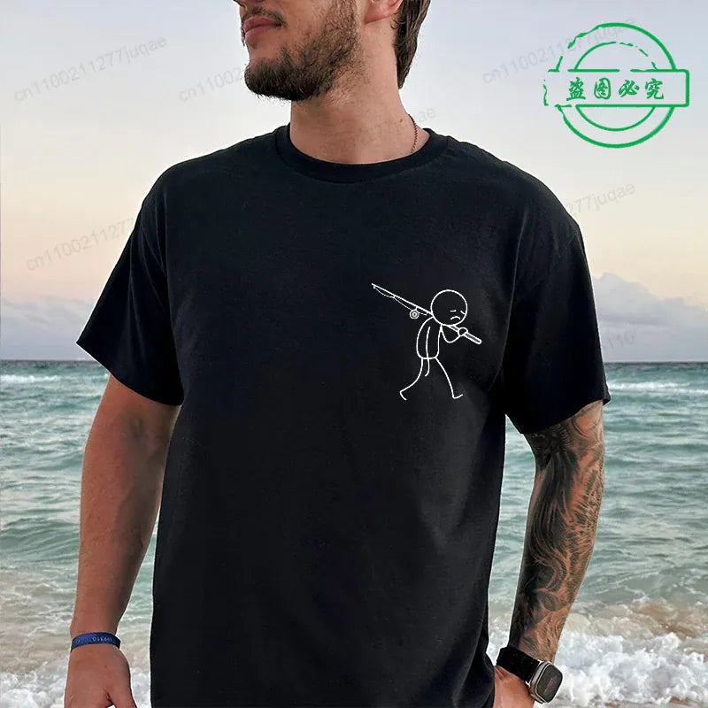 No Fishing Today Fisherman Humor Graphic T-Shirt Summer Gift for Anglers | Wahooly "No Fishing Today" Fisherman Humor Graphic T-Shirt – Casual Summer Tee for Men, Gift for Anglers