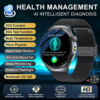 Nursing Grade Health Smart Watch – ECG, Body Fat, BP & Blood Oxygen | Wahooly Nursing Grade Health Smart Watch – ECG, Body Fat, Blood Oxygen & BP Monitor | HD AMOLED