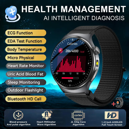 Nursing Grade Health Smart Watch – ECG, Body Fat, BP & Blood Oxygen | Wahooly Nursing Grade Health Smart Watch – ECG, Body Fat, Blood Oxygen & BP Monitor | HD AMOLED