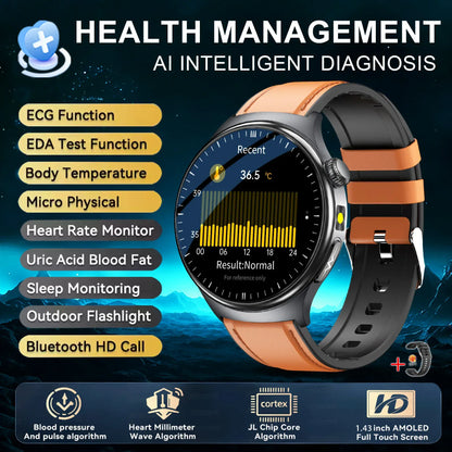 Nursing Grade Health Smart Watch – ECG, Body Fat, BP & Blood Oxygen | Wahooly Nursing Grade Health Smart Watch – ECG, Body Fat, Blood Oxygen & BP Monitor | HD AMOLED