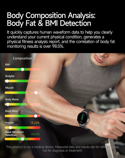 Nursing Grade Health Smart Watch – ECG, Body Fat, BP & Blood Oxygen | Wahooly Nursing Grade Health Smart Watch – ECG, Body Fat, Blood Oxygen & BP Monitor | HD AMOLED