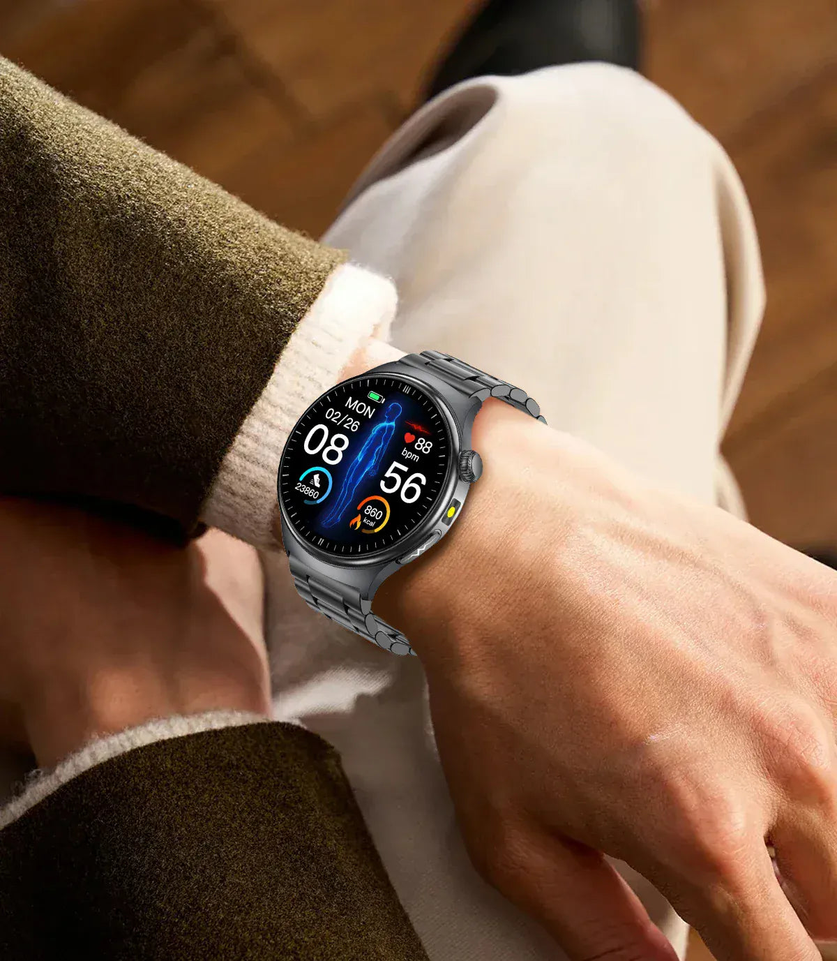 Nursing Grade Health Smart Watch – ECG, Body Fat, BP & Blood Oxygen | Wahooly Nursing Grade Health Smart Watch – ECG, Body Fat, Blood Oxygen & BP Monitor | HD AMOLED