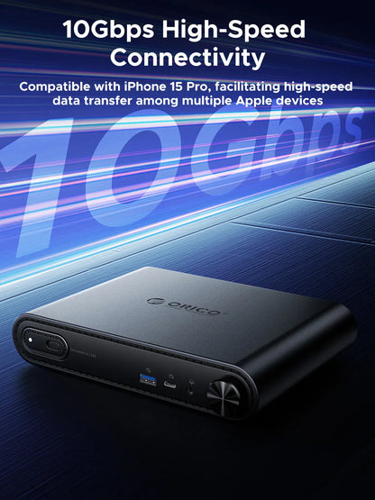 ORICO 10 in1 USB C Docking Dtation with M.2 SSD Enclosure PD100W Charging Ethernet 4K60Hz HDMI-com 3.5mm Audio Volume Control ORICO 10 in1 USB C Docking Dtation with M.2 SSD Enclosure PD100W Charging Ethernet 4K60Hz HDMI-com 3.5mm Audio Volume Control