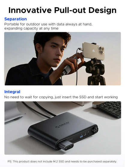 ORICO 10 in1 USB C Docking Dtation with M.2 SSD Enclosure PD100W Charging Ethernet 4K60Hz HDMI-com 3.5mm Audio Volume Control ORICO 10 in1 USB C Docking Dtation with M.2 SSD Enclosure PD100W Charging Ethernet 4K60Hz HDMI-com 3.5mm Audio Volume Control