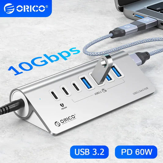 ORICO 10Gbps USB 3.2 Docking Station Hub Type C Splitter PD60W ORICO 10Gbps USB 3.2 Docking Station Hub Type C Splitter PD60W