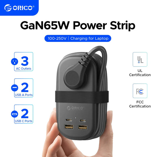 ORICO 65W US Plug Power Strip 3AC Outlets 2 USB 1 Type C ORICO 65W US Plug Power Strip 3AC Outlets 2 USB 1 Type C