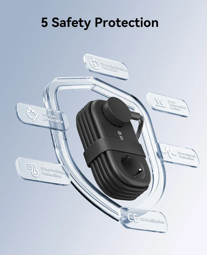 ORICO Cable-Wrap Portable Travel Power Strip 65W GaN Fast Charging Station with 2 AC Outlets 2 USB 2 Type-C EU Plug Adapter Home ORICO Cable-Wrap Portable Travel Power Strip 65W GaN Fast Charging Station with 2 AC Outlets 2 USB 2 Type-C EU Plug Adapter Home