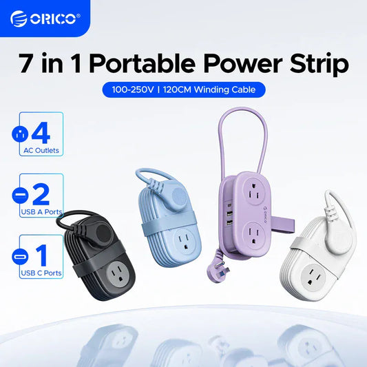 ORICO Electrical Power Strip 4 AC Outlets 2 USB 1 Type C Socket ORICO Electrical Power Strip 4 AC Outlets 2 USB 1 Type C Socket