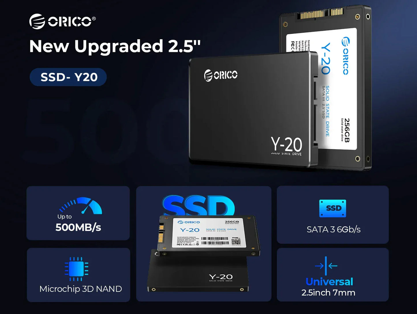 ORICO Y20 2.5'' SATA SSD 128GB 256B 512GB ORICO Y20 2.5'' SATA SSD 128GB 256B 512GB