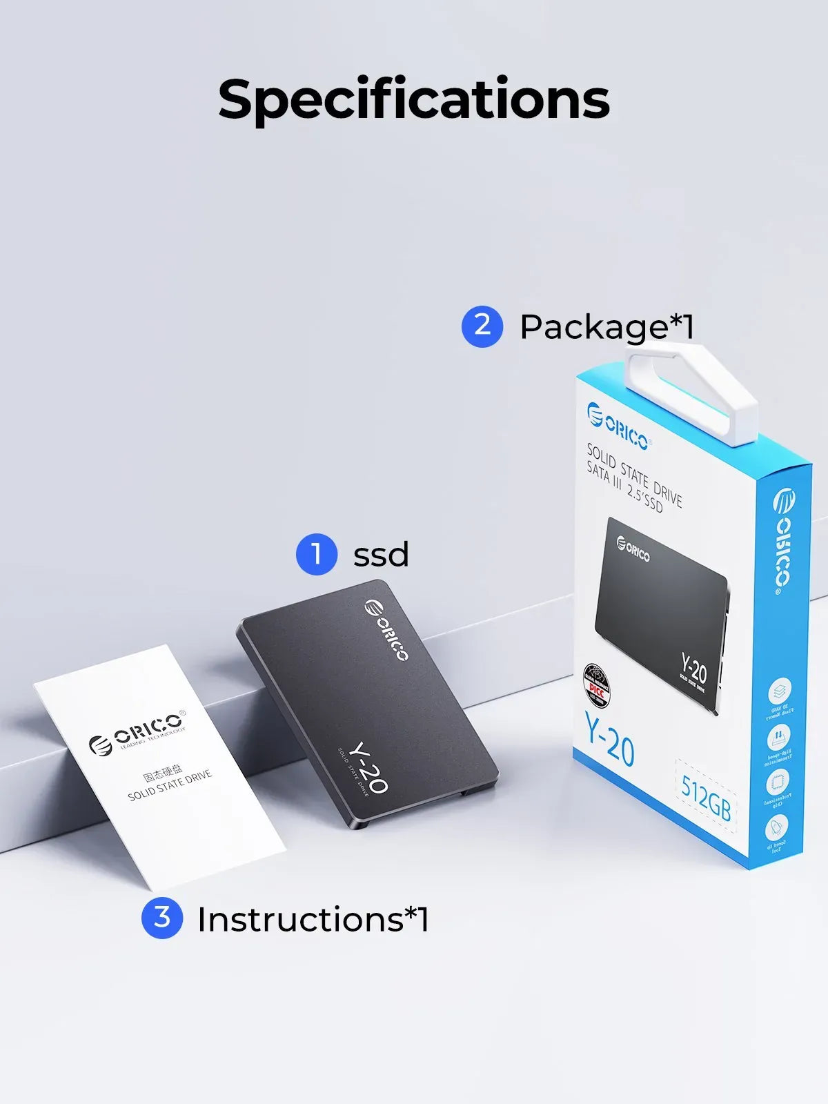 ORICO Y20 2.5'' SATA SSD 128GB 256B 512GB ORICO Y20 2.5'' SATA SSD 128GB 256B 512GB