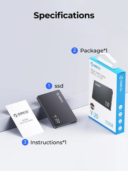 ORICO Y20 2.5'' SATA SSD 128GB 256B 512GB ORICO Y20 2.5'' SATA SSD 128GB 256B 512GB