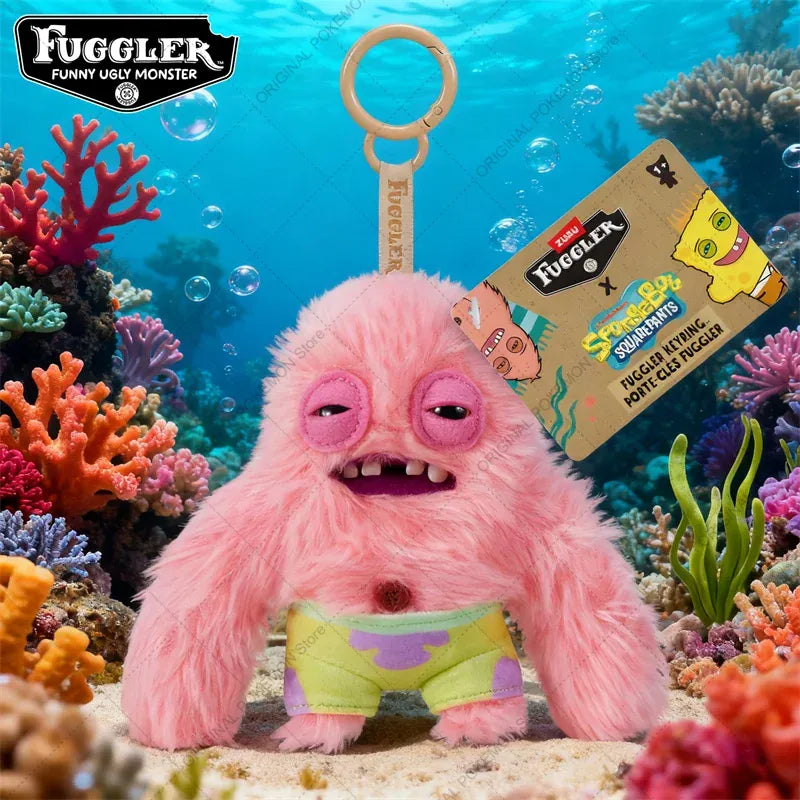Fuggler x SpongeBob SquarePants Keychain - Original Crossover | Wahooly Original Fuggler Funny Ugly Teeth Monster Plush Toys Keychain Fugglers SpongeBob SquarePants Series Peluche Doll Key Rings Gifts